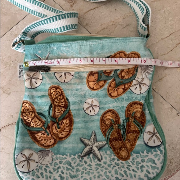 Elegant Teal Crossbody Bag with Sandal Design - Picture 6 of 7